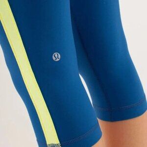 Lululemon Strike Tight Limitless Blue / Clarity Yellow / Wee Are From Space 8